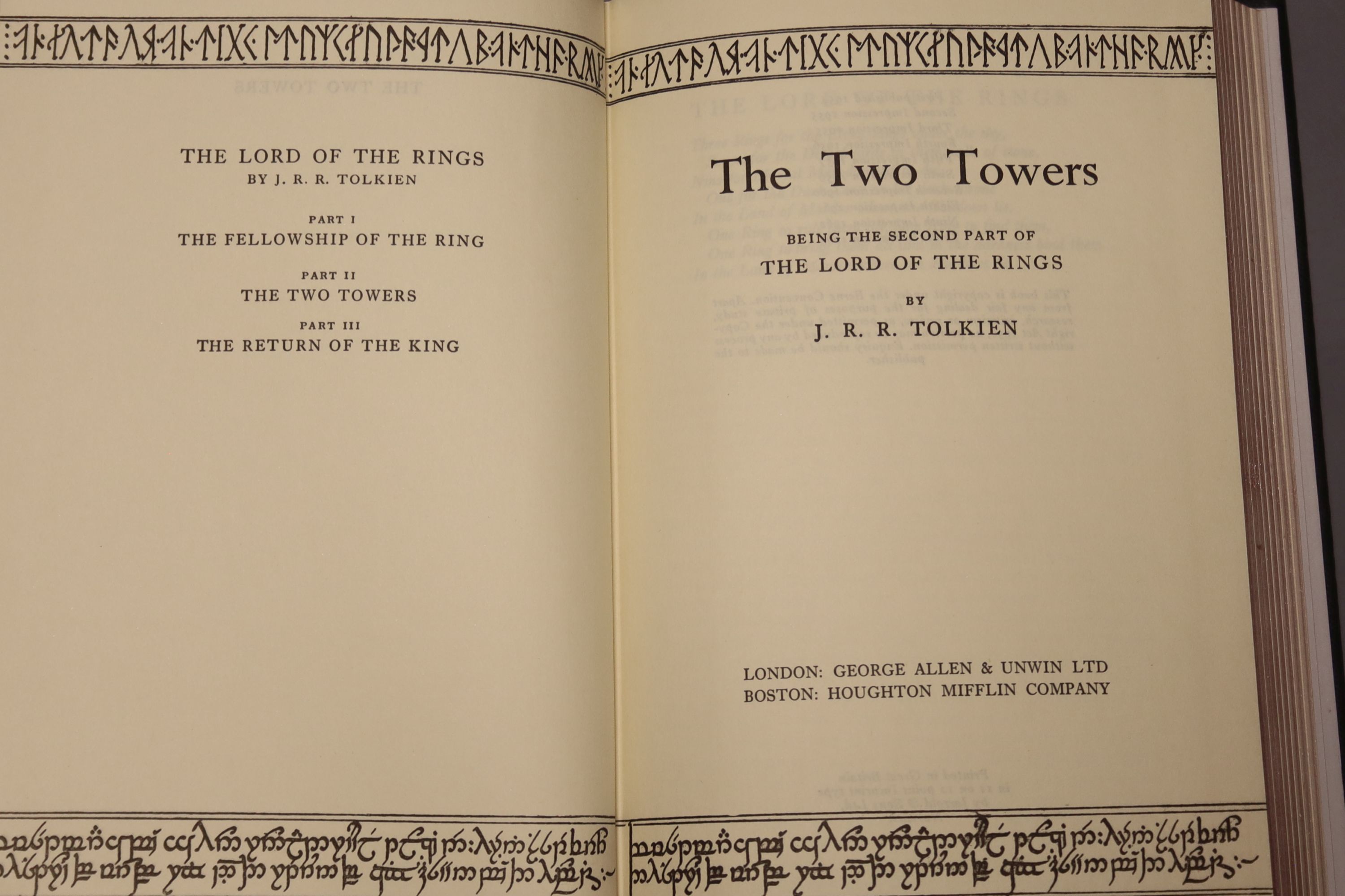 Tolkein, J.R.R. - The Fellowship of the Ring, The Two Towers, The Return of the King 1963, tenth and thirteenth impressions, deluxe edition in slip case